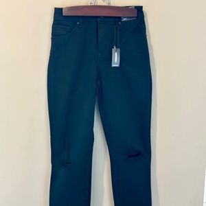 Express curvy high waisted black ripped jeans